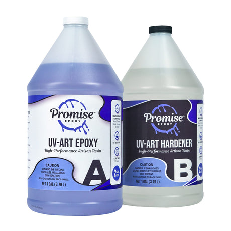 Epoxy Resin Promise Epoxy 2 Gal of UV Art Formula Crystal Clear Coating Table Top Epoxy Resin with Superior UV Resistant Hard Finish on Tabletop, Countertop, Perfect for DIYers, Home Decor Pro Marine Supplies