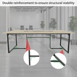 Zethvax 8FT Conference Table,Conference Room Table with Grommet,Stable Structure,Adjustable Foot Pads,Large Seminar Table for Office Meeting 94.4 L x 47.2 W x30.7 H (Wood) Zethvax