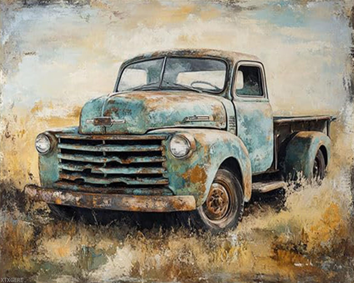 XTXGERL Vintage Car Paint by Numbers for Adults DIY Paint by Numbers Acrylic Painting Canvas Classic Cars Trucks Painting Kits Art 16" W x 20" L (Without Frame) XTXGERL