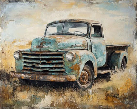 XTXGERL Vintage Car Paint by Numbers for Adults DIY Paint by Numbers Acrylic Painting Canvas Classic Cars Trucks Painting Kits Art 16" W x 20" L (Without Frame) XTXGERL