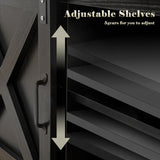 GAZHOME Farmhouse TV Stand with Sliding Barn Doors, Media Entertainment Center Console Table for TVs up to 65”,Rustic TV Stand for Living Room Bedroom(Black) GAZHOME