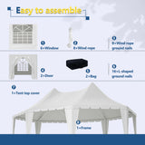 LZBEITEM Party Tent, 15x20FT Outdoor Canopy Tent with Sidewalls, Event Tent Heavy Duty, Wedding Gazebo Shelter, Large Tent with 8 Removable Sidewalls, Outdoor Tent for Backyard Party, Event, Wedding LZBEITEM