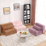 Tiita Folding Sofa Bed with Pillow Single Size Mattress&Plush Fabric with Portable Storage Bag,Floor Lounger Chair Bed for Living Room,Guest Room,Dorm,Apartment,Upstairs Loft,Home Office,Pink Tiita