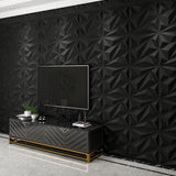 Art3dwallpanels 33 Pack 3D Wall Panel Diamond for Interior Wall Décor, PVC Flower Textured Wall Panels for Living Room Lobby Bedroom Hotel Office, Black, 12''x12'' Cover 32.Sq.Ft. Art3dwallpanels