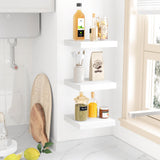 Fixwal Floating Shelves for Wall, Small White Shelves Wall Mounted Shelf for Bathroom, Living Room, Bedroom, Kitchen Decor (Set of 3, 8x8) Fixwal