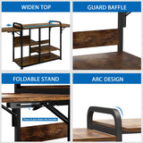 PUNCIA Large 3 Tier DIY Heat Transfer Press Machine Stands Heavy Duty Workbench with Folding Working Table for Sublimation Transfer Machine Metal Shelf Storage Organization PUNCIA