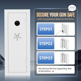KAER Fireproof Gun Safe Biometric 20 Gun Safe for Rifles and Pistols 30 Minute Fire Protection Heavy-Duty Fingerprint Gun Cabinet for Shotguns with Digital Keypad, Large Quick Access (White) KAER