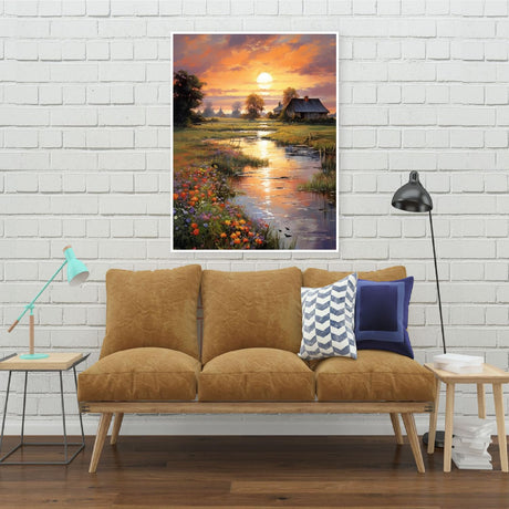 Eiazuiks Diamond Painting Kits for Adults, Sunset 5D DIY Diamond Art Kits Full Drill Diamond Dots for Gift Wall Decor and Relaxation Gem Arts 12x16 inch Eiazuiks