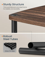 SONGMICS HOME Side Table, 3-Tier Nightstand with Storage, End Table with Fabric Basket, for Bedroom, Living Room, Steel Frame, Superfast Toolless Assembly, Modern, Ebony Walnut ULET286K01 SONGMICS HOME