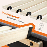 Sweetcrispy King Size Bed Frame - Fabric Upholstered Platform Bed with Headboard, 800LBS Sturdy Wooden Slats Support, No Box Spring Needed, Noise Free, Easy Assembly, Grey Sweetcrispy