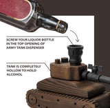 Army Tank Whiskey Decanter by The Wine Savant - Army Gifts for Men - Tank Gift - Bourbon and Scotch Decanter, Gifts for Military Veteran Gifts - 1000ml - Ideal Groomsmen Gifts Whiskey for Men - Wood The Wine Savant