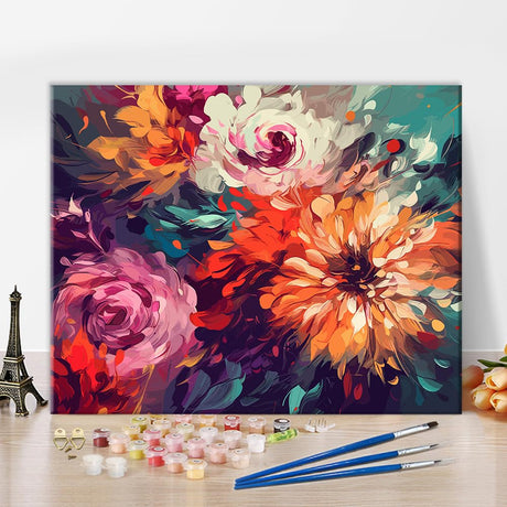 TUMOVO Paint by Number, Flowers Paint by Numbers for Adults Beginner, Chrysanthemum Oil Painting by Numbers on Canvas, Modern Painting Kit with Brushes and Pigment, 16x20 Inch TUMOVO