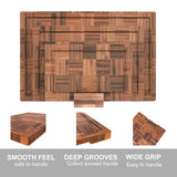 Fibogollo Bamboo Cutting Boards for Kitchen,Kitchen Cutting Board,Wooden Chopping Boards with Juice Groove, Serving Board Set, Splicing Craft Chopping Board for Meat,Vegetables,Fruit,Fish(3 Pcs) Fibogollo