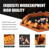 TooyBing Upgraded 1-6 Players Shut The Box Dice Game, Wooden Board Table Family Game for Kids and Adults with 16 Dice, Classic Tabletop Math Game for Pub Classroom Party, Gift for Christmas Birthday TooyBing