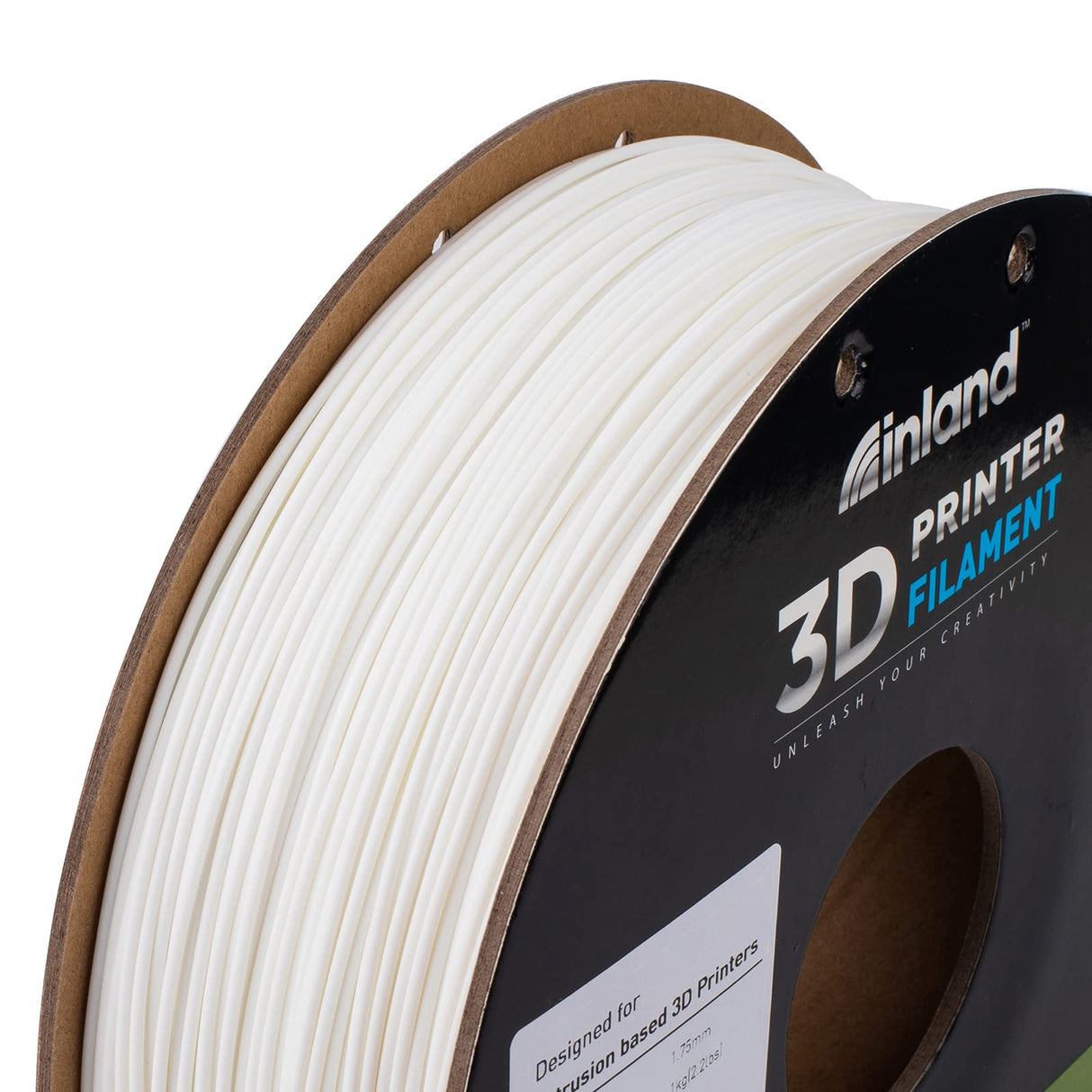 INLAND PLA Filament 1.75mm - White PLA 3D Printer Filament, Dimensional Accuracy +/- 0.03mm - 1kg Cardboard Spool (2.2 lbs) – FDM 3D Printing INLAND