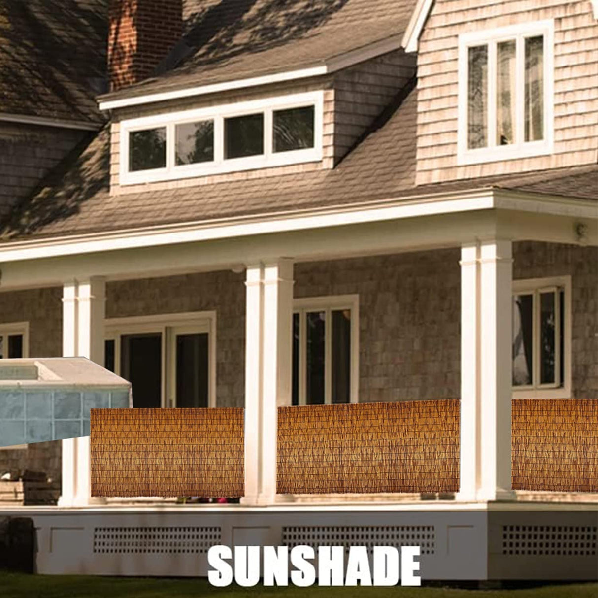 Bcofo Reed Screening,Decorative Fences,Sunshade,Bamboo Fencing Rolls, Patio Privacy Screen Panels,2 3 4 5 feet High x 16.4 feet Long, Reed Screen for Garden (Size : H0.91xL5m/H3xL16.4ft) Bcofo