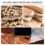 LOZABEE Wooden Coat Rack Stand, Vintage Wood Coat Rack Freestanding with Sturdy Triangle Base,Classic Coat Racks with 9 Hooks, Natural Birch Wood Entryway Coat Hall Tree Hanger Stand LOZABEE