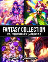 Fantasy Collection: An Adult Coloring Book with 100+ Incredible Coloring Pages of Mermaids, Fairies, Vampires, Dragons, and More! WoodArtSupply