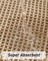 Upgraded Waffle Runner Rug, Super Absorbent Non Slip Bath Mats for Bathroom Floor, Machine Washable Bathroom Runner Rug with Tassels, Ideal for Hallway Bedroom Laundry Room, Brown, 2'x 6'(24" x 72") AMOAMI