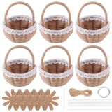 FREEBLOSS 6 Set DIY Woven Basket Making Kit for Beginners Wicker Basket Weaving Supplies Multifunctional Hand-Woven Storage Box for Easter Decor FREEBLOSS