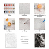 TKJMCSW Black and White Horses Paint by Numbers Kit for Adults Beginners Adult Paint by Number Kits on Canvas DIY Acrylic Oil Paints Paintwork with Paintbrushes for Gift Home Wall Decor 12x16inch TKJMCSW