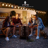 3-in-1 Vertical Charcoal Smoker, 16in BBQ Smoker Grill with Built-in Thermometer, Air Vent, and 2 Access Doors of black iron, Idea for Parties, Backyard, Barbecues ONUUNPY