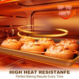 Baking Sheet Pan Set of 3, Commercial Cookie Sheets for Baking, Nonstick Half/Quarter/Jelly Roll Pans Replacement Toaster Oven Tray, Heavy Duty & Easy Clean, Champagne Gold Deedro