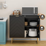 Scurrty Set of 2 31.5'' Sideboard Buffet Cabinet with Storage, Top Weight Capacity 150lbs Sideboard Storage Cabinet with Doors and Adjustable Shelf, Accent Cabinet for Living Room, Kitchen, Black Scurrty