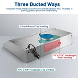 SNDOAS Under Cabinet Range Hood,Range Hood 30 inch Under Cabinet Stainless Steel Brushed,Ductless Range Hood Alterable to Ducted Ventilation,Stove Hood and Oven Vent Hood for Kitchen Cabinet SNDOAS