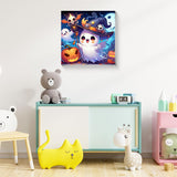 Reivworl Ghost Paint by Numbers Kit for Kids, Ghost Paint by Number with Frame and Easel, Paint by Number Kids Age 5-8-12 for Gifts and Decor (8X8 Inch) Reivworl