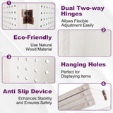 HIGREENA Room Divider 5.6FT Pegboard Display Wood Room Divider Panel 6 Panel Folding Room Divider Room Divider Screen Partition Room Dividers, White HIGREENA