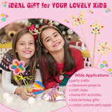 WUBOMJIO Princess Fairy Wands Craft Kit, Kid Birthday Party Supplies Make Your Own Magic Wands Include Unfinished Wooden Fairy Wands, Gem Stickers, Ribbons, Ideal for Kids 6+(14 PCS) WUBOMJIO