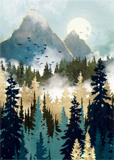 Hestarcul Mountain Diamond Art Kits,Abstract Diamond Painting Kits for Adults,Paint with Diamonds Round for Gift,Wall Decor(12x16) (Mountain)