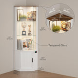 HNEBC 69" Tall Curio Display Cabinet with Glass Door and Movable Shelves,Corner Bookcase with LED Human Sensor Lights,5-Tier RGB Display Case for Collectibles,Bedroom Living Room HNEBC