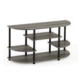 Furinno JAYA Simple Design Corner TV Stand, French Oak Grey/Black, 42.04 x 22.75 x 15.55 Inches Furinno