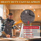 BLIRITEL Canvas Work Aprons for Men with Tools Pockets,Heavy Duty Adjustable Tools Apron, Woodworking Apron for Carpenters Mechanic (Grey) BLIRITEL