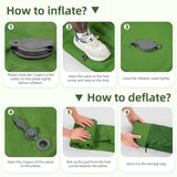 FNARMW Camping Sleeping Pad, Extra Thick 5 Inch Camping Mat with Pillow Built-in Foot Pump Inflatable Sleeping Pads Compact for Camping Backpacking Hiking Traveling Tent（Green） FNARMW