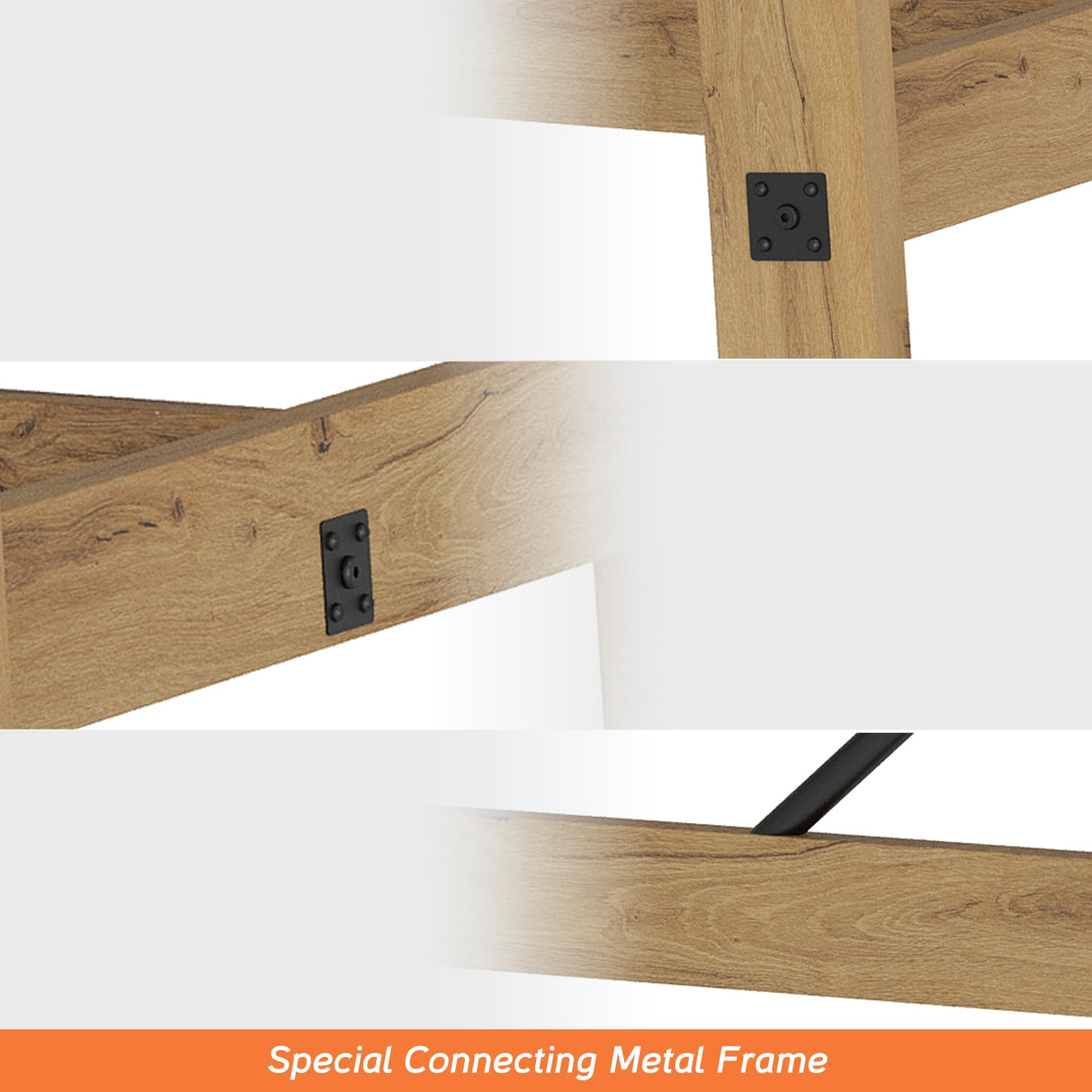 WAMPAT 4-6 Person Farmhouse Dining Table with Heavy Duty Wooden Legs, 67.7 Inch Rectangular Modern Wood Kitchen Table for Dining Room & Living Room, Oak Brown WAMPAT