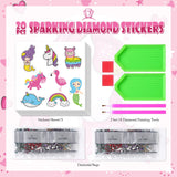 ACSAUMMY Diamond Painting Kits, 20pcs Uni-Corn Diamond Arts Paintings Stickers for Kids 5D DIY Diamond Dots Painting Self-Adhesive Mosaic Stickers Unicorn Gem Arts and Crafts for Kids Girls ACSAUMMY