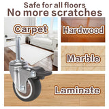 JGJC 2 inch Stem Rubber Caster Wheels, Swivel Casters Set of 4 with Brake, Ball Bearings Castor Wheels for Furniture with Sockets, 5/16" x 1-1/2" Grip Neck Stem Locking Casters for Furniture Legs JGJC