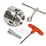 BMWOOD CK-G2.75 2.75" 4 Jaw Key Self-Centering Chuck, Thread 1"X8TPI, with Dovetail Jaws, Wood Screw, Two Nylon Washers, T Handle Allen Key for Woodturning Lathe. BMWOOD