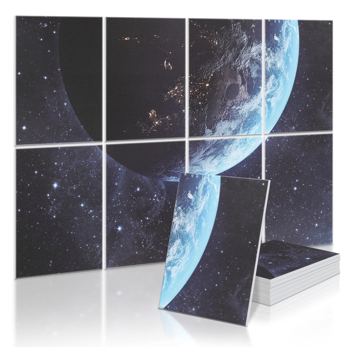 Art Acoustic Panels, Self-adhesive Decorative Sound Absorbing Wall Art, 48 X 32 Inches Soundproof Wall Panels, Noise Reducing for Recording Studio, Home 6 Pack, Planet Sonic Acoustics