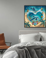 Beach Dolphin Diamond Art Kits for Adults, Landscape Crafts 5D Diamond Painting Kit for Adult Beginners, Ocean Animal DIY Round Dots Full Drill Diamonds Paintings for Home Wall Decor Gifts 12X12 In Luckyrichrui