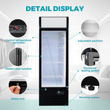 Bluelinecool Commercial Refrigerators Glass Door, 9 Cu.Ft Upright Commercial Beverage Fridge with Front LED Light, Display Refrigerator for Beer, Bar, Drink Bluelinecool