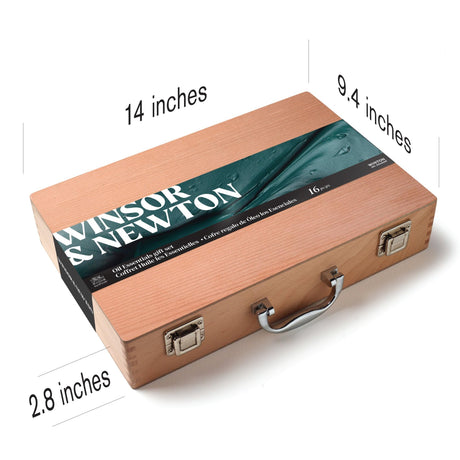 Winsor & Newton Winton Oil Colour, Wooden Paint Set 8 x 37ml Tubes (includes Liquin, Sansodor, 2 Brushes, Knife, Cloth, Godet) Winsor & Newton