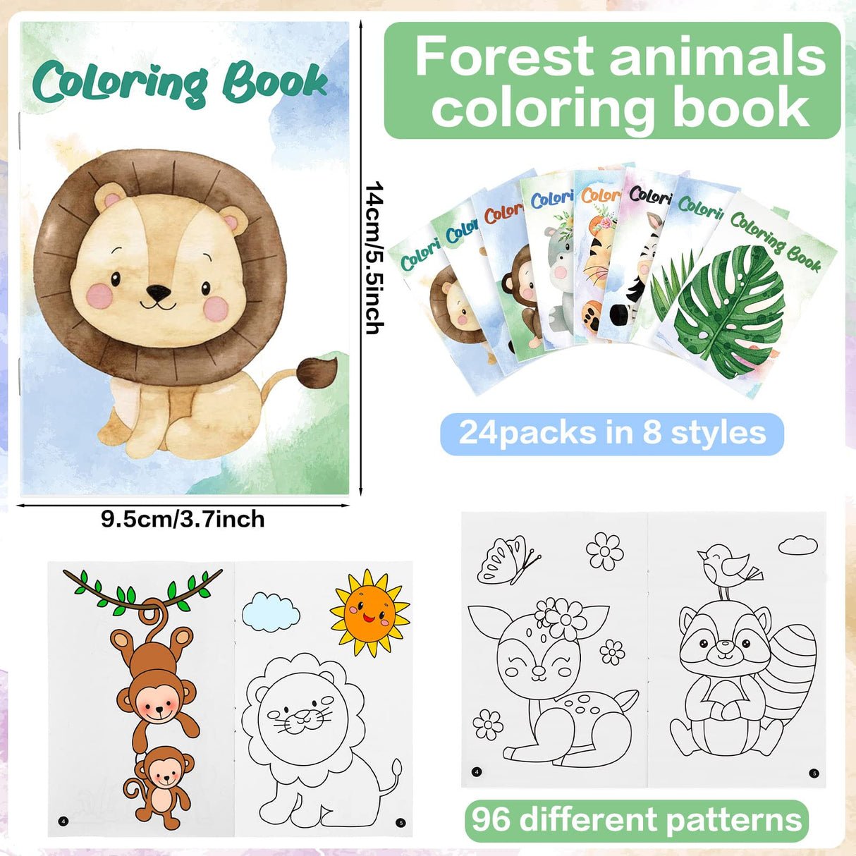Jutom 24 Pcs Safari Jungle Animals Party Favors Coloring Books Bulk for Kids Adults Gifts Mini DIY Art Drawing Book for Home School Classroom Activity Jungle Party Supplies Jutom