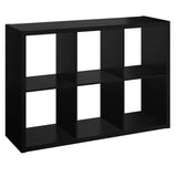 ClosetMaid 6 Cube Storage Shelf Organizer Bookshelf with Open Back, Vertical or Horizontal, Easy Assembly, Wood, Black Finish ClosetMaid