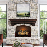 MANTELSDIRECT Mantels Direct Salem Wood Mantel Shelf with Arched Corbels - Cherry 48 Inch | Wooden Rustic Wall Mounted Shelf from Pine Wood - Perfect for Fireplaces, TVs & Décor MANTELSDIRECT