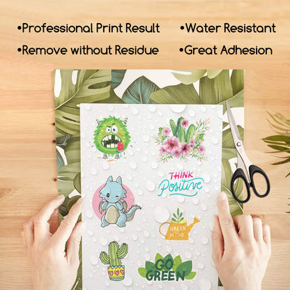 A-SUB 25 Sheets Vinyl Sticker Paper for Inkjet Printer - Glossy Printable Vinyl 8.5x11 Inch Waterproof Sticker Paper for DIY Any Decal You Like