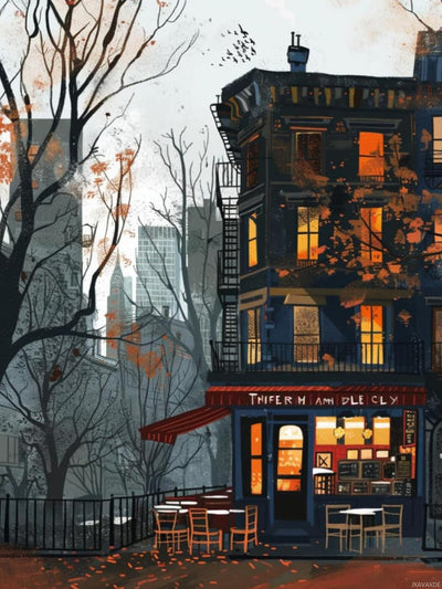 JXAVAXDE New York City Landscape Diamond Painting Kit for Adults, Scenery Diamond Painting Suitable for Home Wall Decoration Gift 12x16 Inch